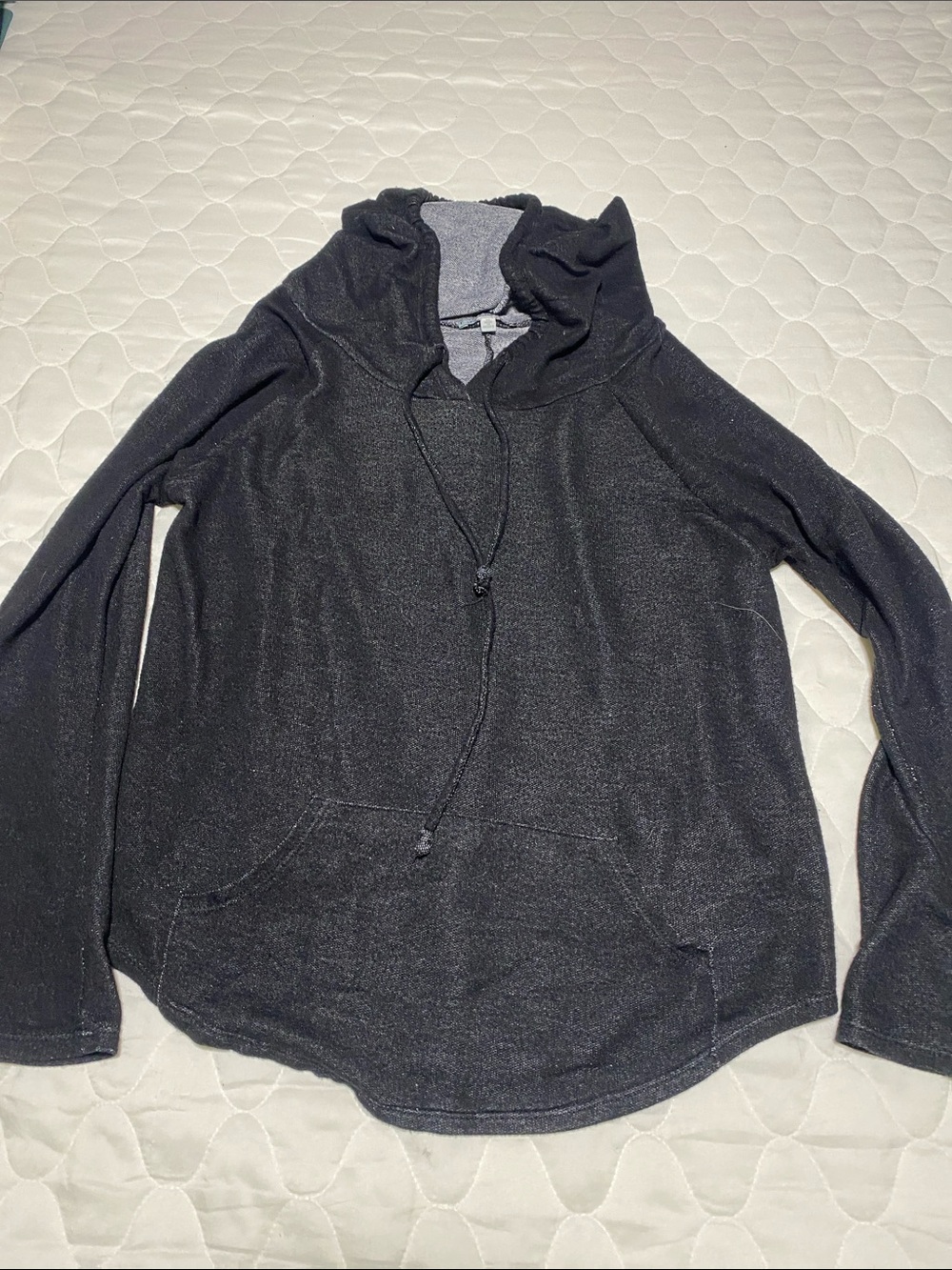 Women's Black Hooded Knit Sweater